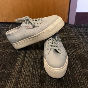 Light Blue Superga Platform Sneakers